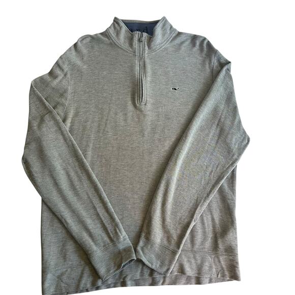 Vineyard Vines Quarter Half Zip Performance Pullover Sweater - Size Large, Gray - Picture 5 of 8